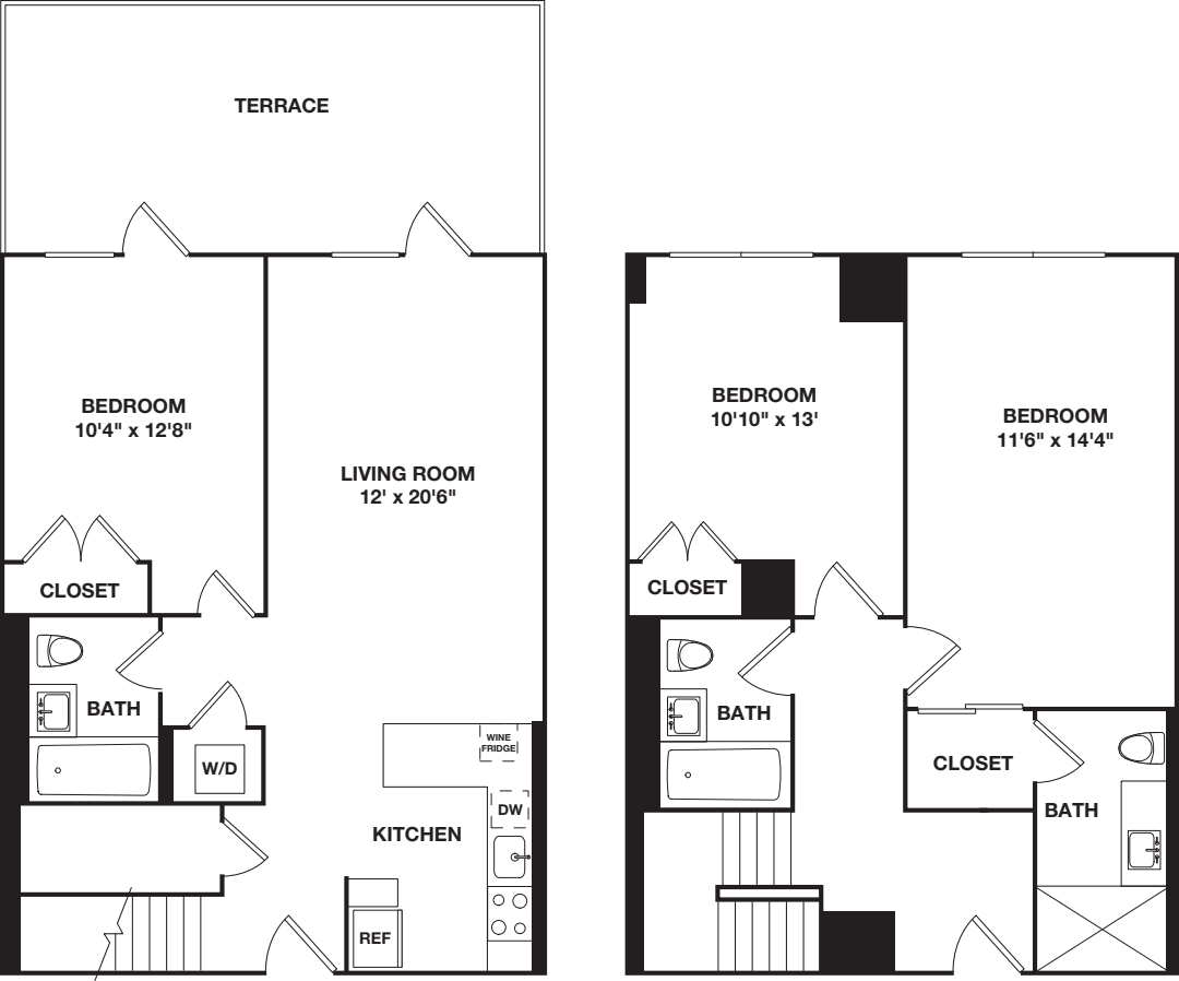 Three Bedroom Duplex A floorplan