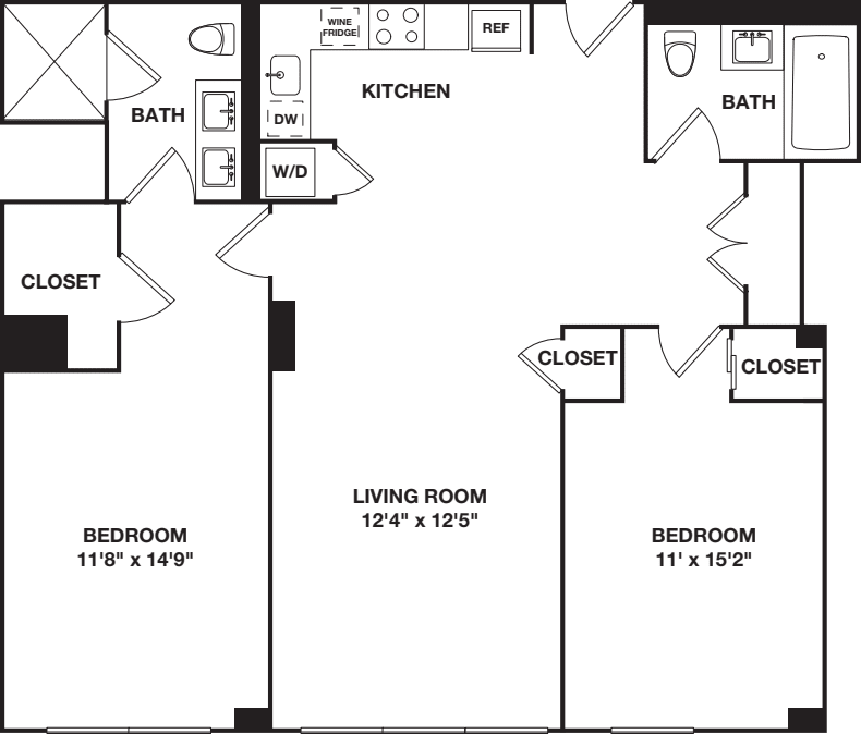 Two Bedroom 5H floorplan