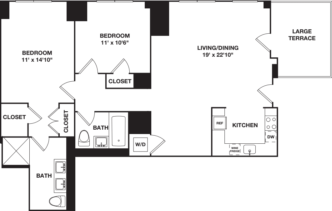 Two Bedroom 10B floorplan