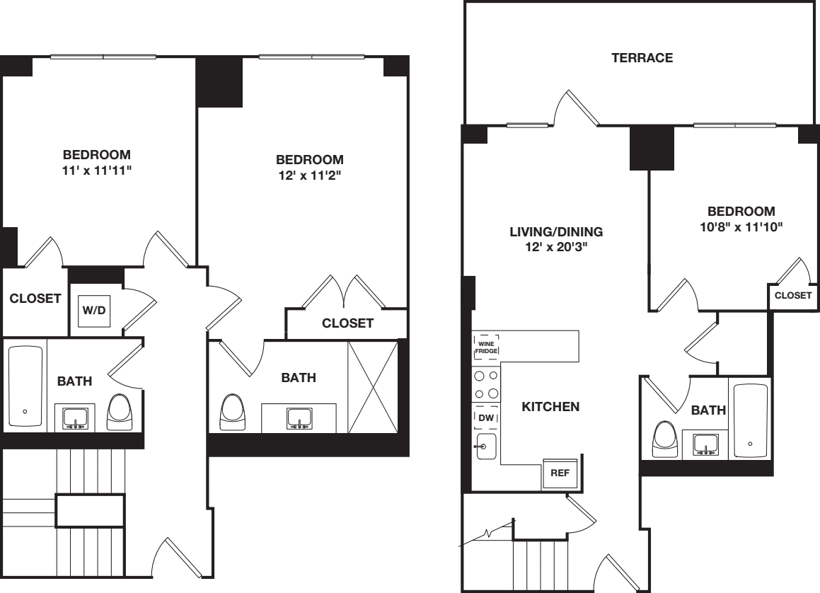Three Bedroom Duplex B floorplan