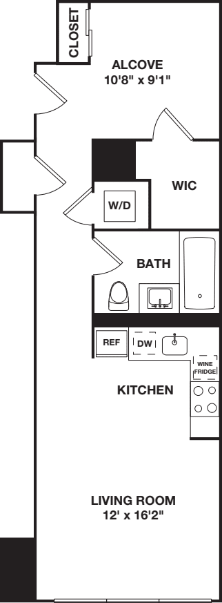 Studio F floorplan