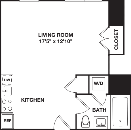Studio D floorplan