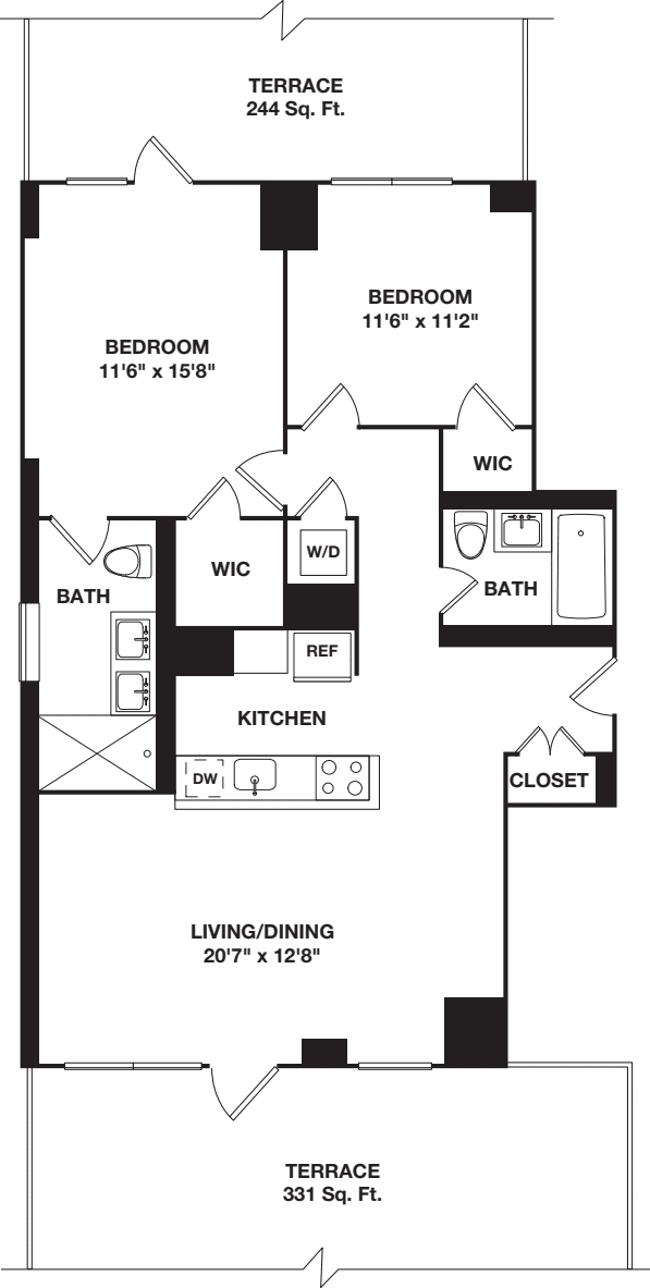 Two Bedroom A floorplan