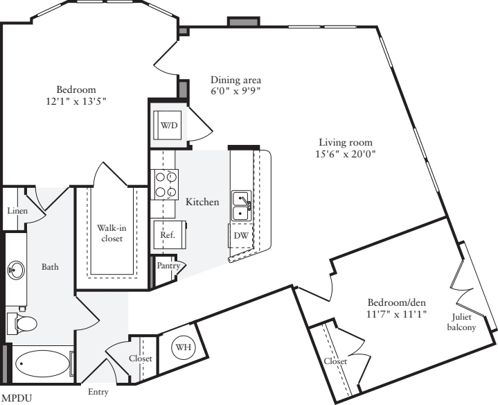 2 Bedrooms B floorplan
