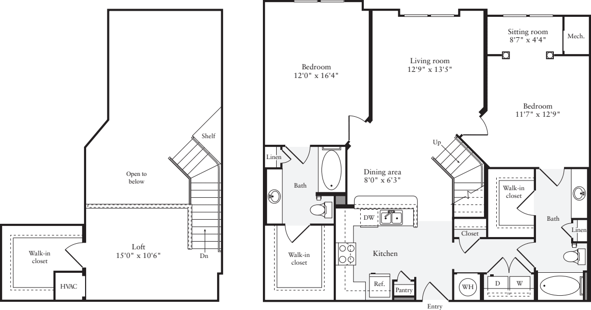 2 Bedrooms I floorplan