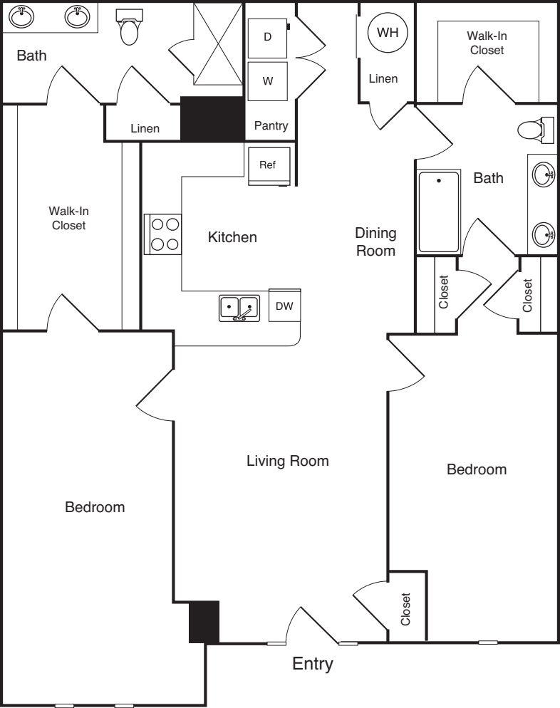 2 Bedrooms B4 floorplan