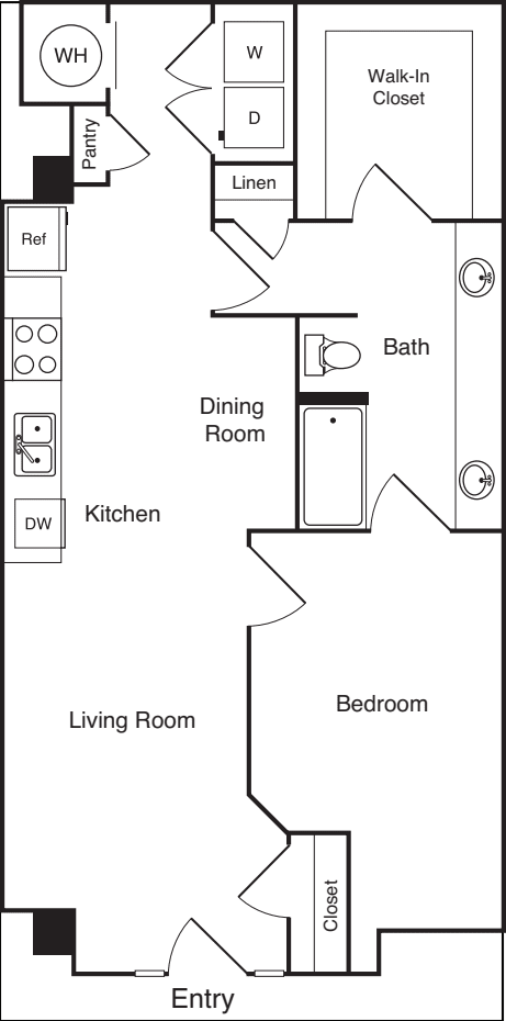 1 Bedroom A1 floorplan