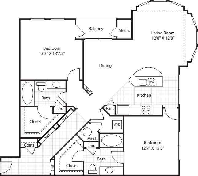2 Bedrooms E
