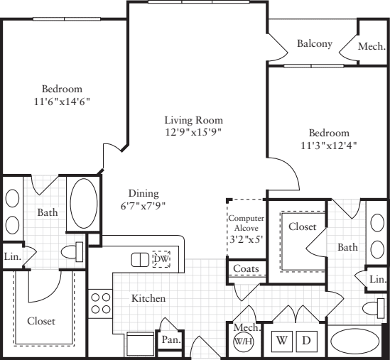 2 Bedrooms A