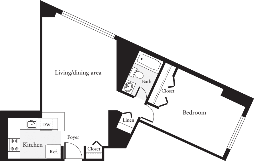 1 Bedroom A floorplan