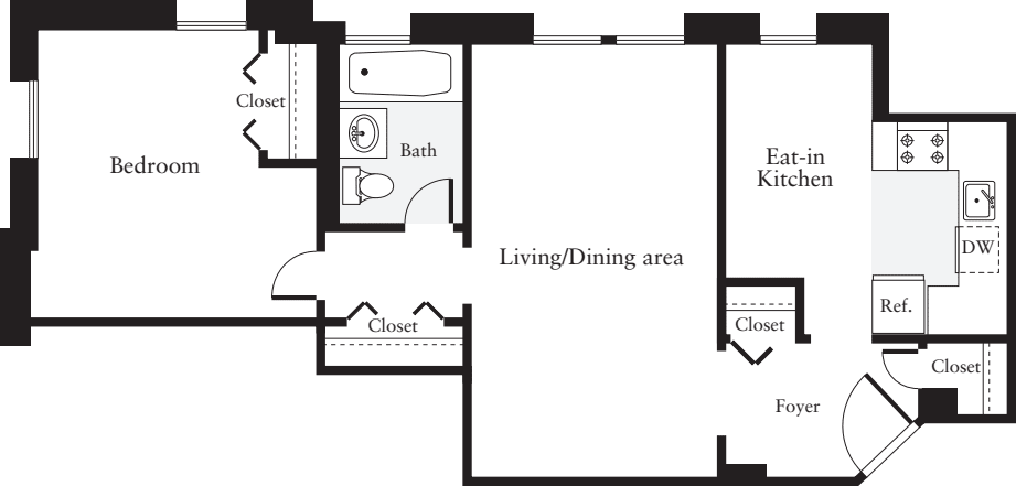 1 Bedroom N floorplan