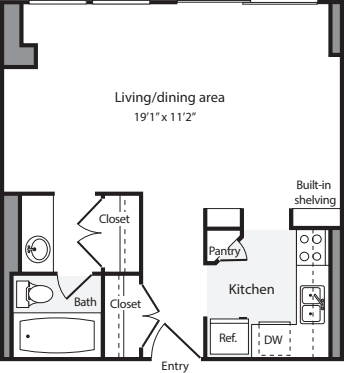 Studio C - No Balcony floorplan