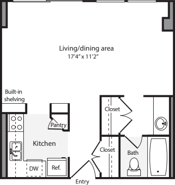 Studio D - No Balcony floorplan