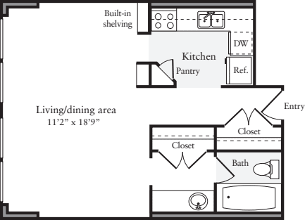 Studio A floorplan