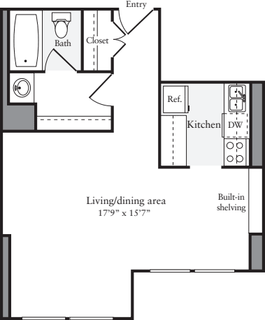 Studio B floorplan