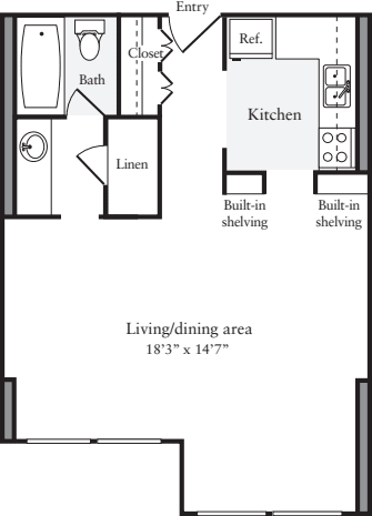 Studio I floorplan
