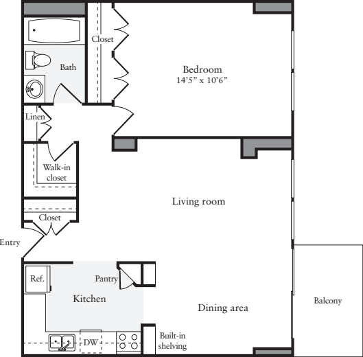 1 Bedroom I floorplan