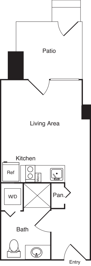 Studio B - Unit F floorplan