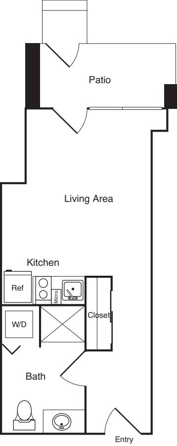 Studio D - Unit G floorplan