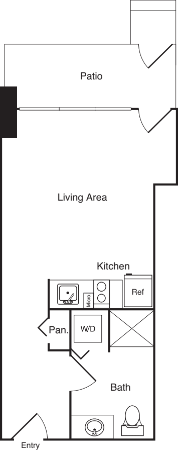 Studio E - Unit H floorplan