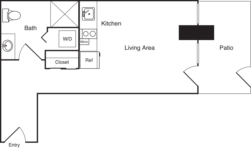 Studio F - Unit D floorplan
