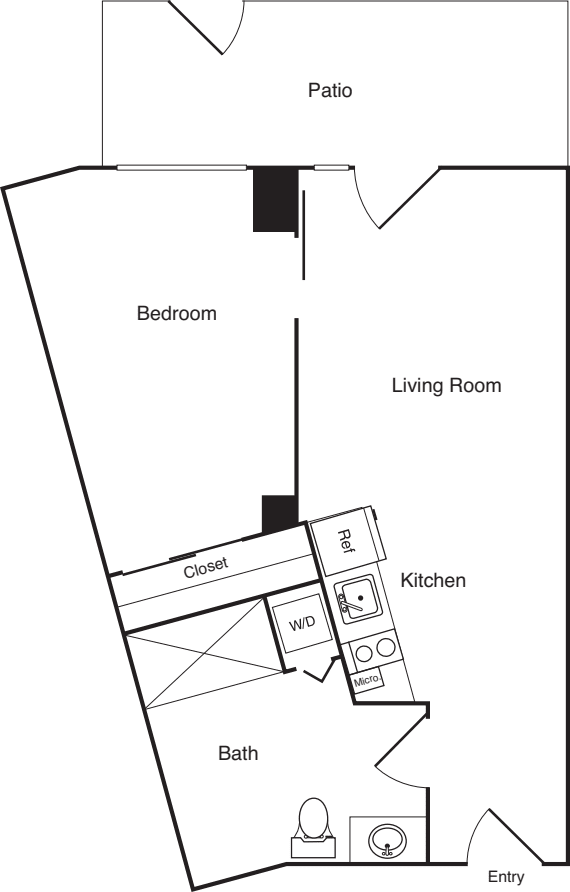 1 Bedroom E - Unit A floorplan