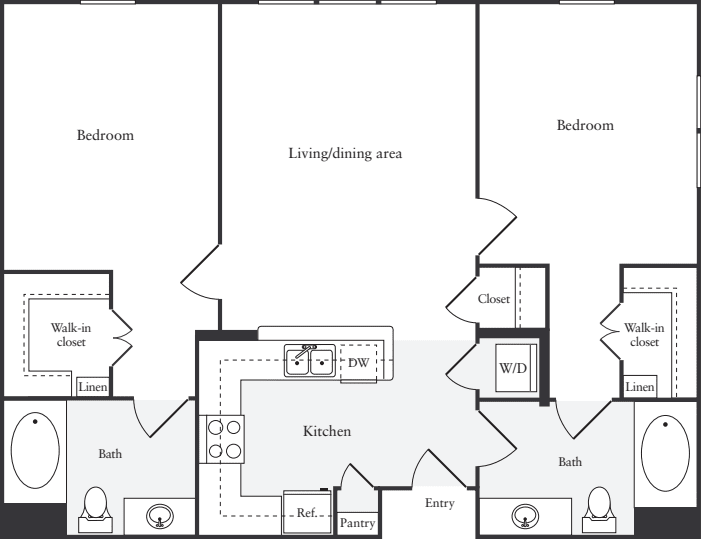 2 Bedrooms A floorplan