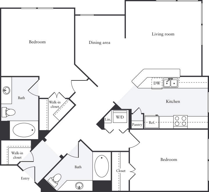 2 Bedrooms D floorplan