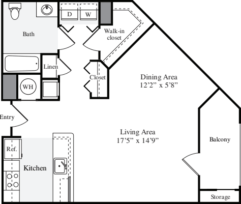 Studio B floorplan