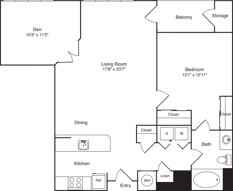 1 Bedroom I floorplan