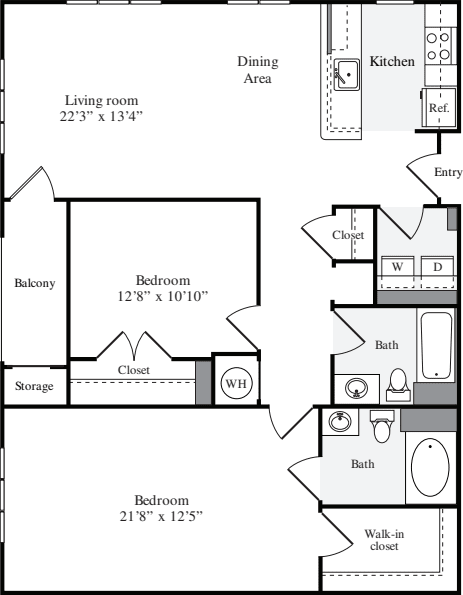 2 Bedrooms C floorplan