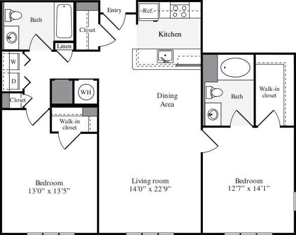 2 Bedrooms G floorplan