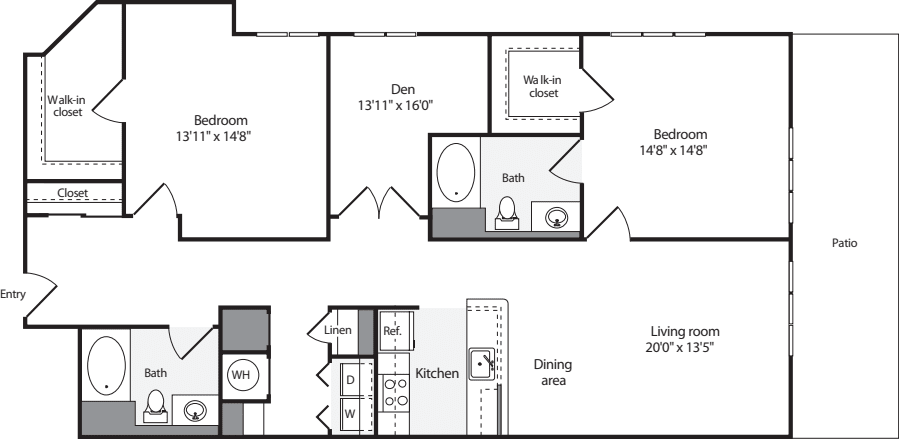 2 Bedrooms P floorplan