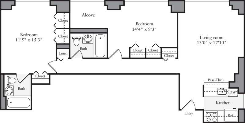 2 Bedroom D floorplan