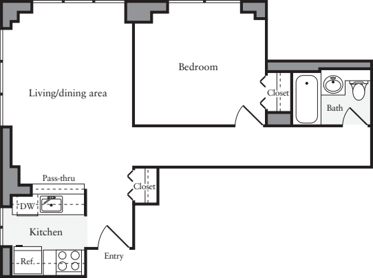 1 Bedroom D1 floorplan