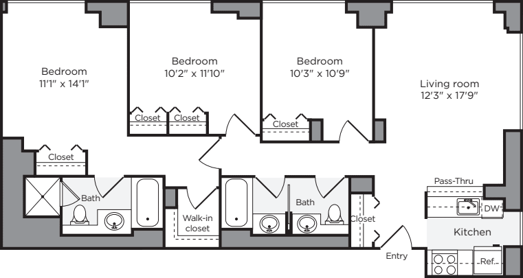 3 Bedroom B floorplan