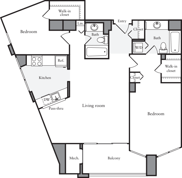 2 Bedrooms C floorplan