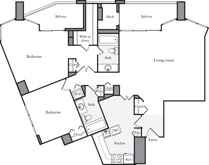 2 Bedrooms I floorplan