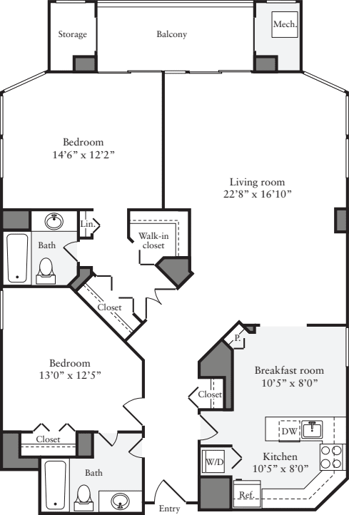 2 Bedrooms J