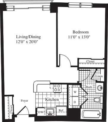 1 Bedroom C floorplan
