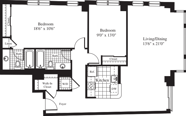 2 Bedrooms V