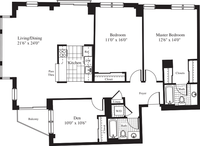 2 Bedrooms GG floorplan