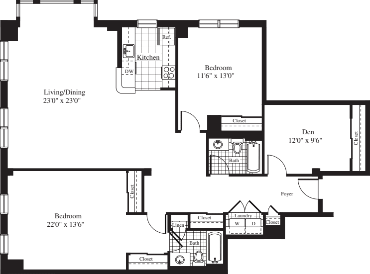 2 Bedrooms MM floorplan