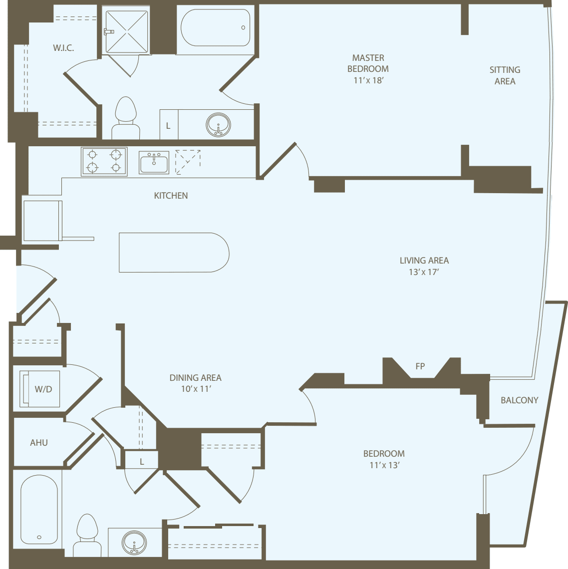2 Bedrooms HH_RW floorplan