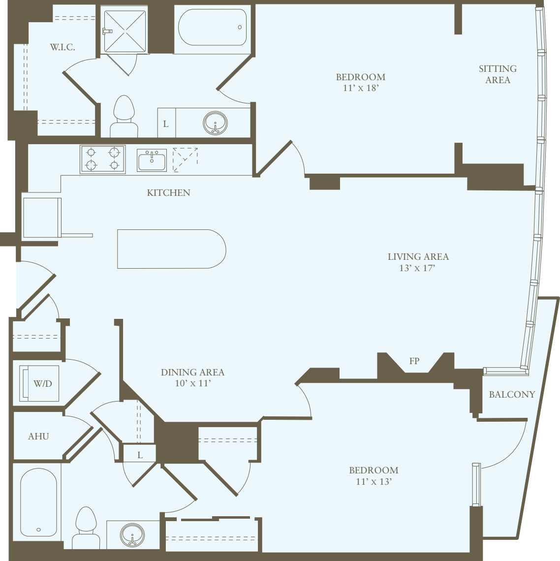 2 Bedrooms II floorplan