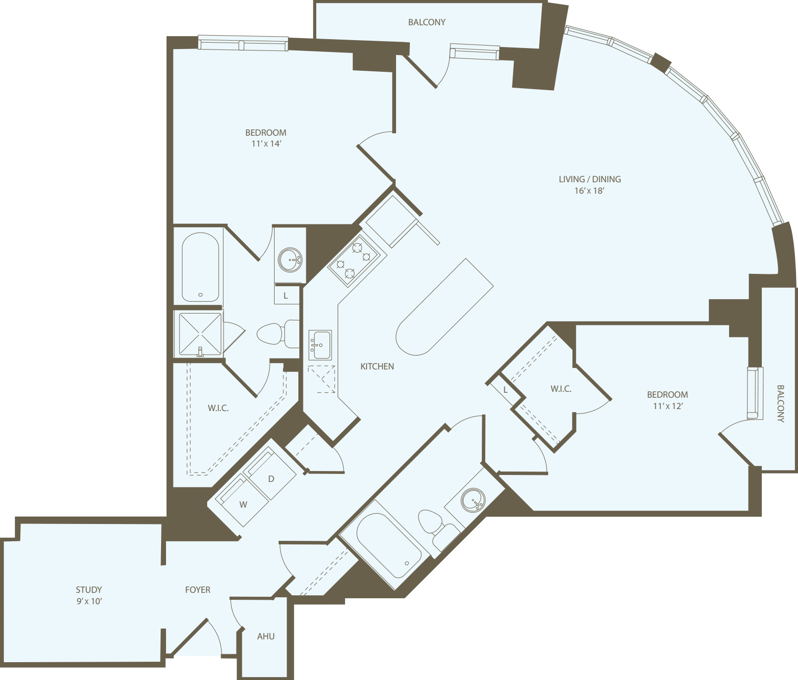 2 Bedrooms SS floorplan