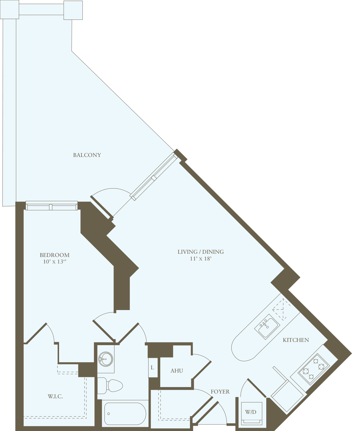 1 Bedroom G floorplan