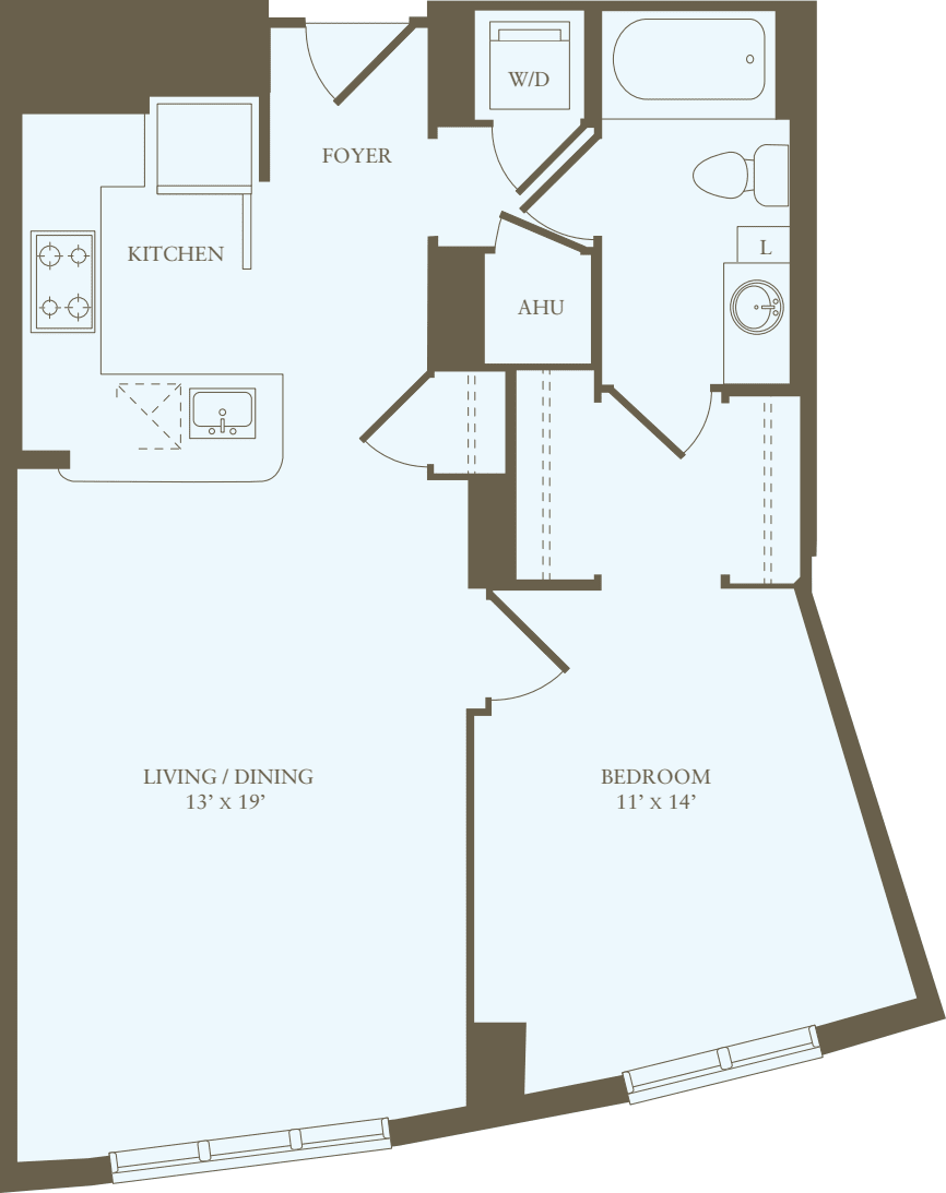 1 Bedroom H floorplan