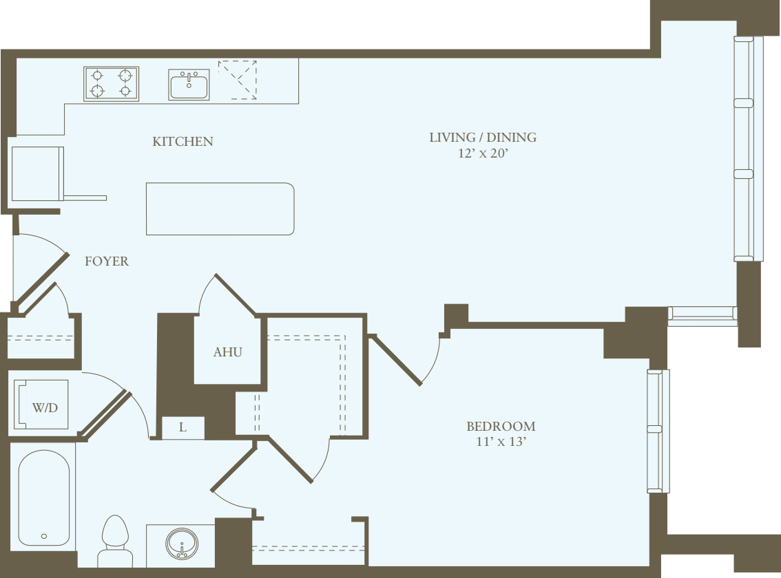 1 Bedroom N floorplan