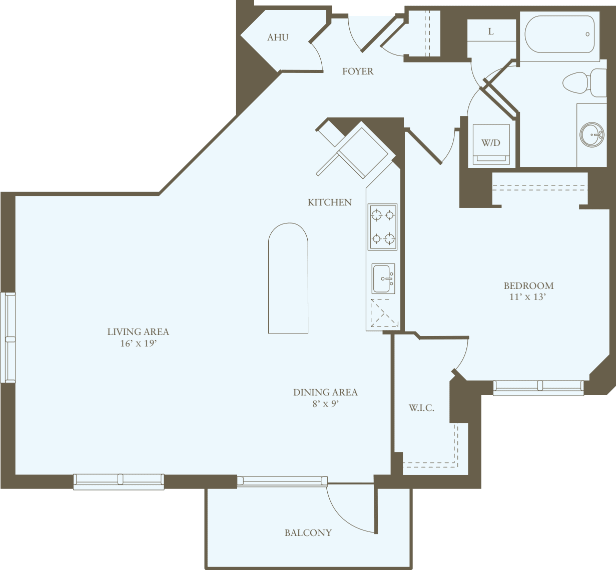1 Bedroom DD floorplan